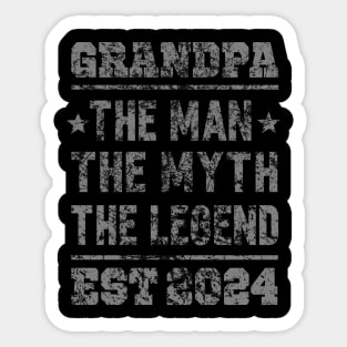 Grandpa EST 2024, the man, the legend, the myth Sticker